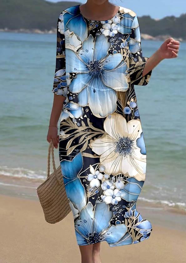 Women's Short Sleeve Floral Pattern Resort Dress