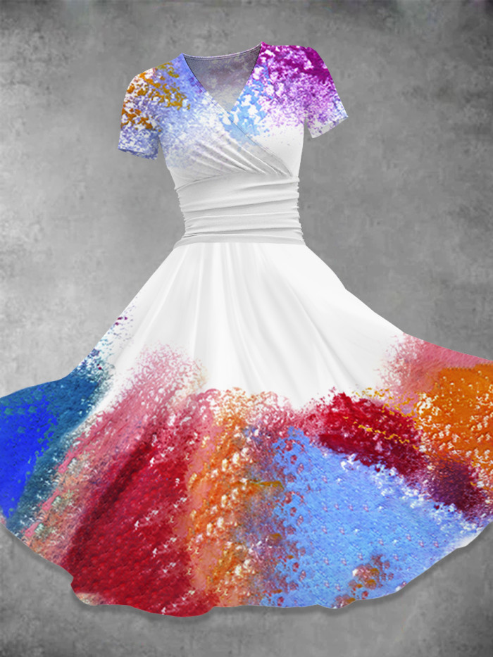 Rainbow   Art  Print Casual Dress