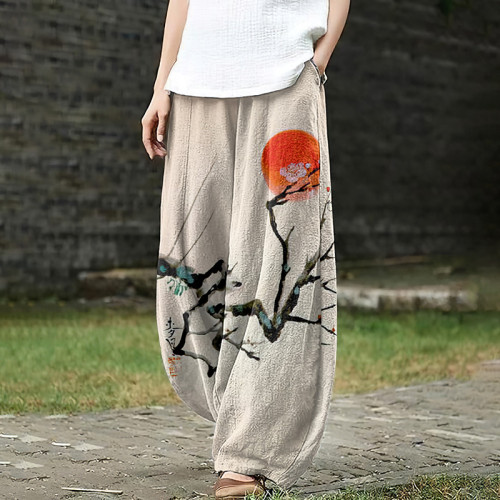 Women's Sunset Floral Loose Casual Pants