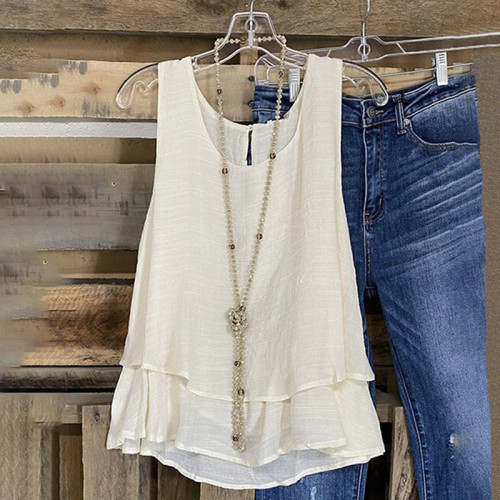 Comfy Double Layered Round Neck Tank Top