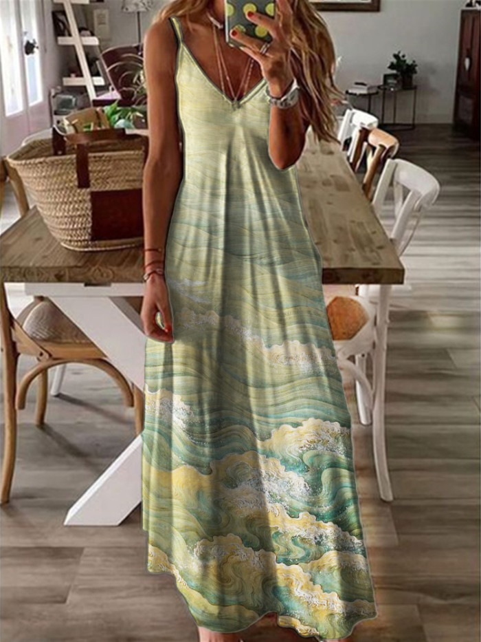 Waves Ancient Japanese Art Cami Maxi Dress