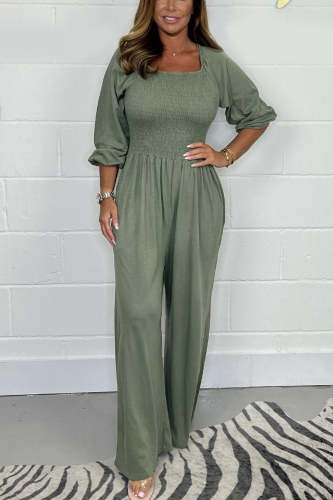 Casual solid color jumpsuit