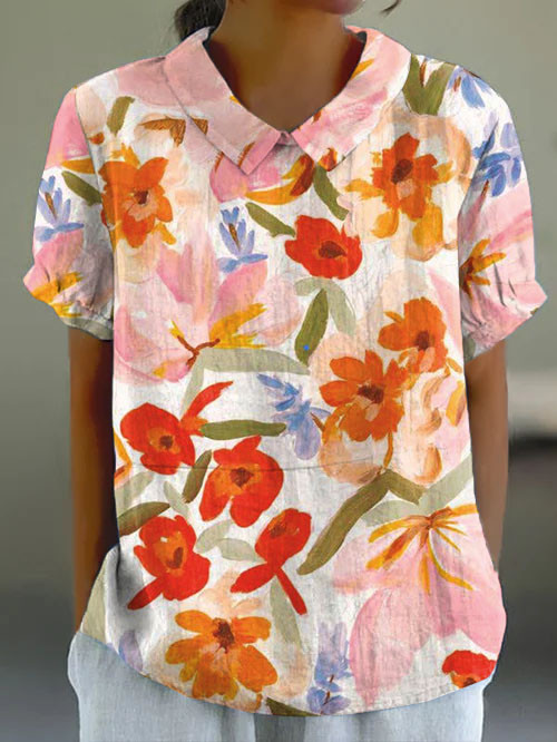 Women's Spring and Summer Retro Floral Tops