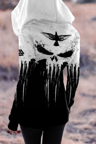 Tribal Bird Viking Skull Ethnic Graphics Hoodie