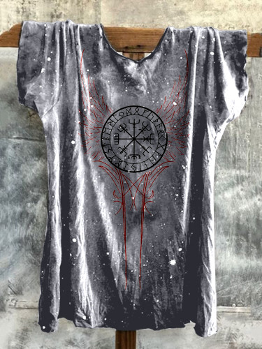 Viking Viking Print Washed T-Shirt