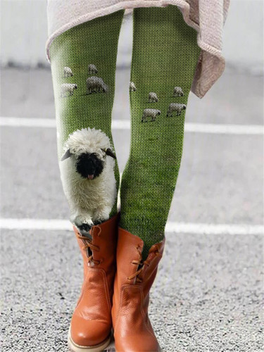 Greetings From The Stray Sheep Graphic Cozy Leggings