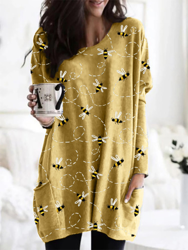 Flying Bees Embroidery Pattern Cozy Tunic