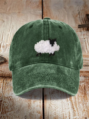 Fuzzy Sheep Fleece Patch Washed cap