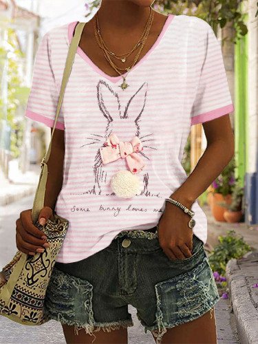 Some Bunny Love Me Casual Printed Easter T-Shirt
