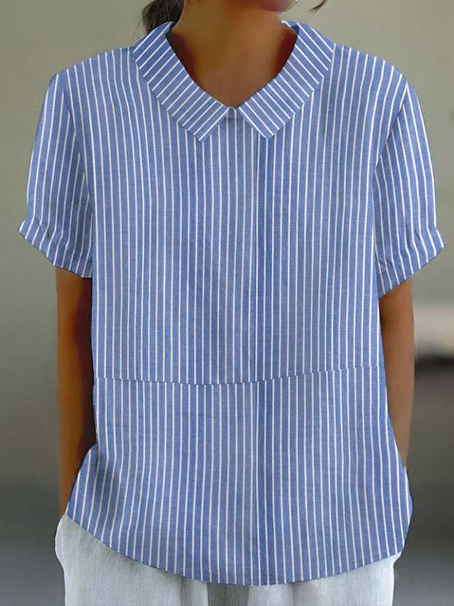 Women's Simple Striped Printed Casual Top
