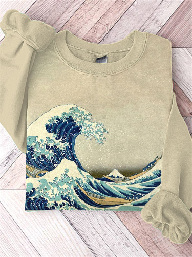 Great Wave Japanese Art Painting Print Sweatshirt