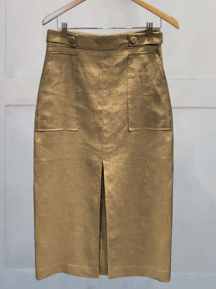 Women's Cotton And Linen Skirt