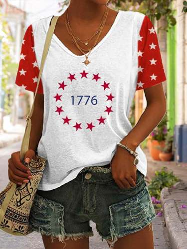 Women's 1776 Print V-Neck T-Shirt