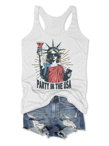 Women's Party In The USA Print Sleeveless Tank Top