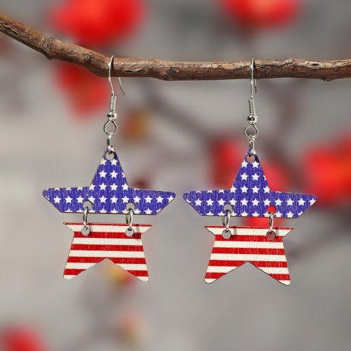 Women's 4th Of July America Flag Earrings