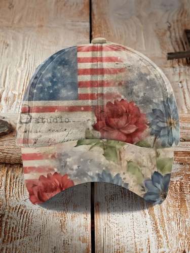 Women'S Independence Day Vintage Art Floral Print Hat