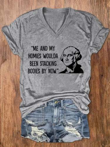 Women's 4th Of July Funny V-Neck Tee