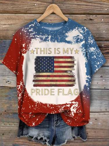 Women's This Is My Pride Flag Print Round Neck T-shirt