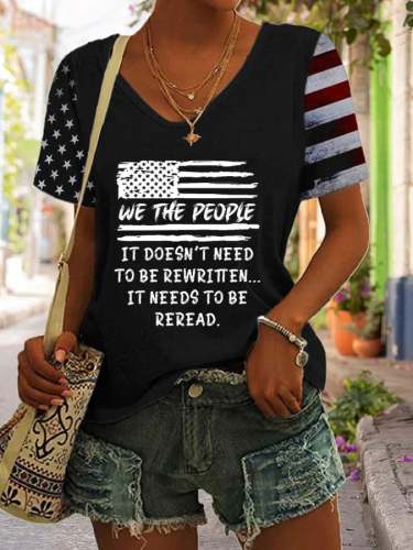 Women's Independence Day We The People Print T-Shirt