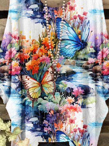 Women's Butterfly Art Print Top