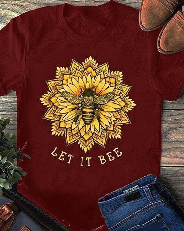 Let It Bee Flower Print Daily Shirt