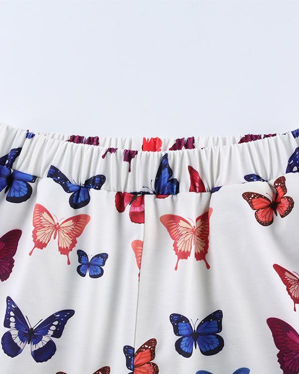Butterfly Print Casual Hip-hop Trousers