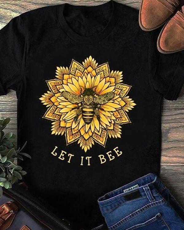 Let It Bee Flower Print Daily Shirt