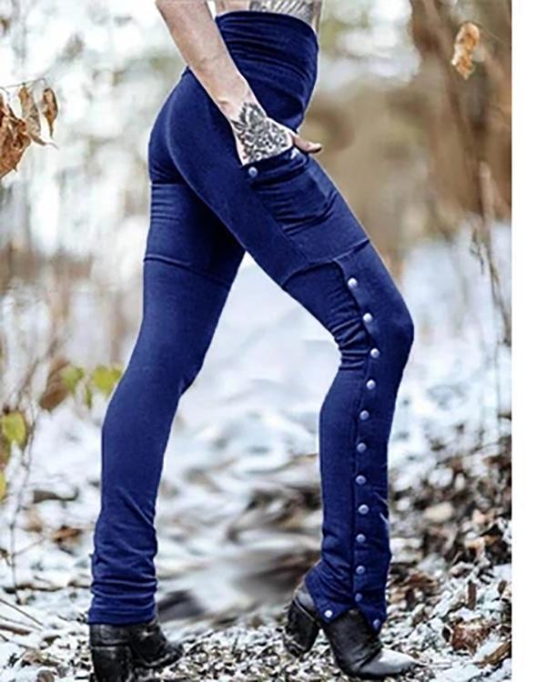 Women's Rvet Split Slim Stretch Pocket Leggings Pants