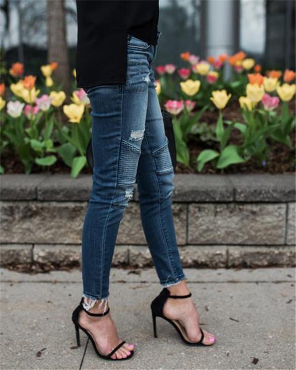 Women's Stretch Pencil Skinny Denim Bottoms Jeans Pants