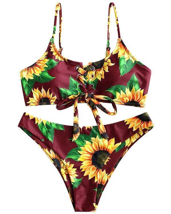 Sunflower Printed Bikini Swimwear