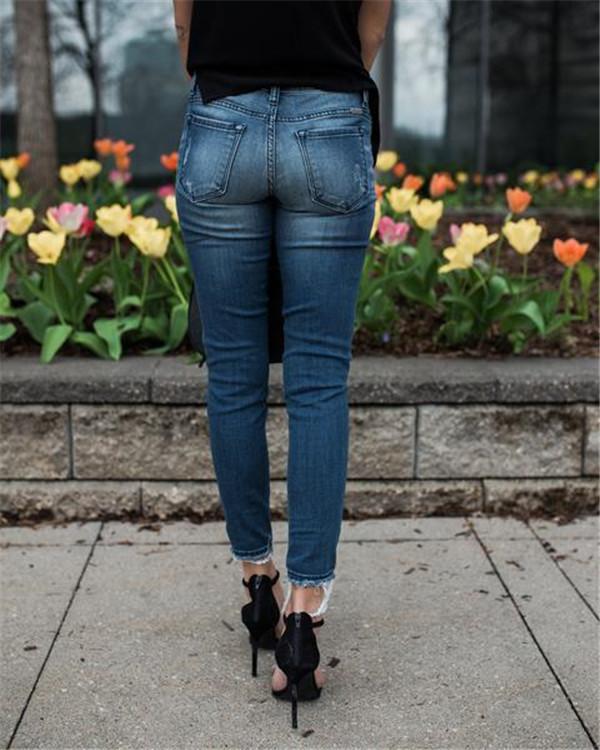 Women's Stretch Pencil Skinny Denim Bottoms Jeans Pants
