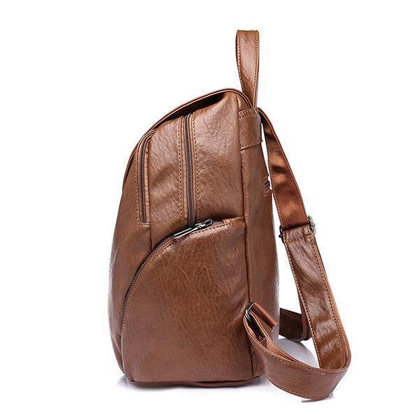 Women Leisure Solid Large Capacity Casual Backpack