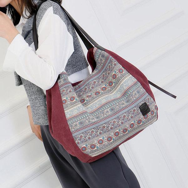 Women Canvas Bohemian Print Tote Bag Handbag Shoulder Bag