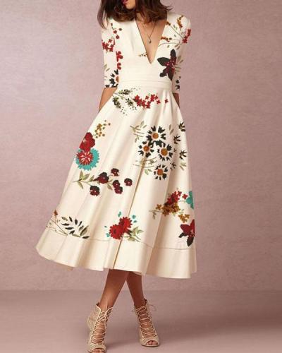 Printed Elegant Women Fashion Dresses