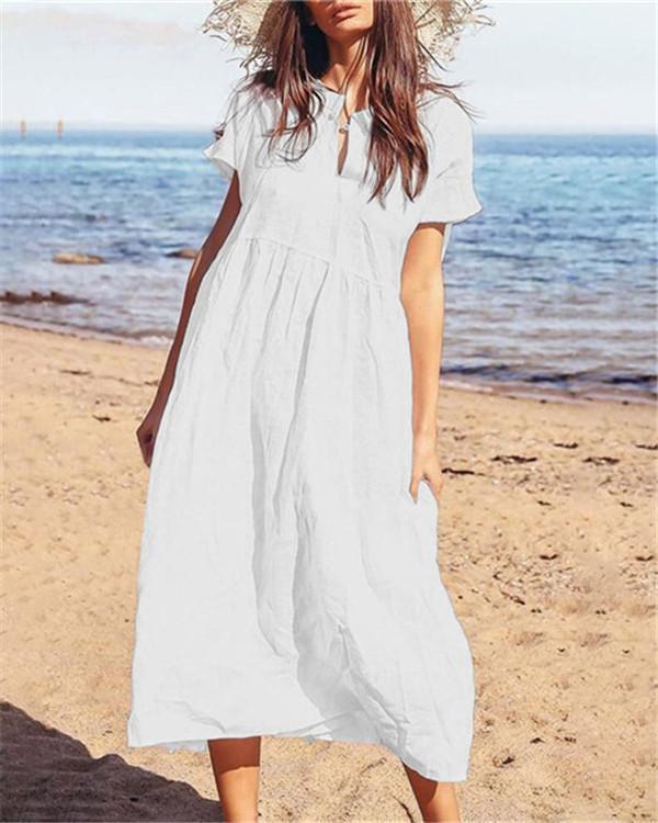 Solid Bohemian Beach Holiday Daily Fashion Maxi Dresses