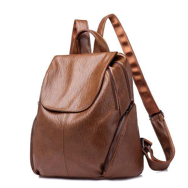 Women Leisure Solid Large Capacity Casual Backpack