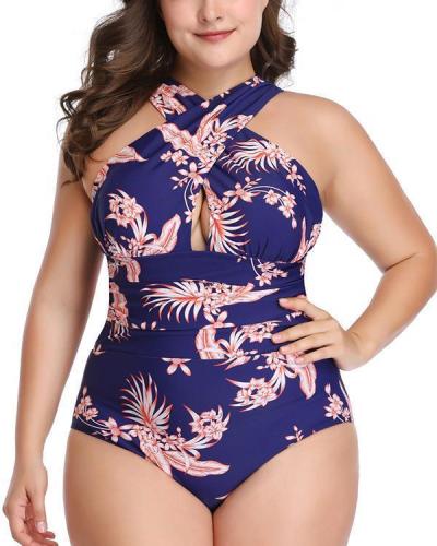 Cross-covering Belly One-piece Swimsuit