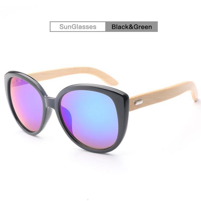 Fashion Wild Unisex Bamboo Frame Sun Glasses