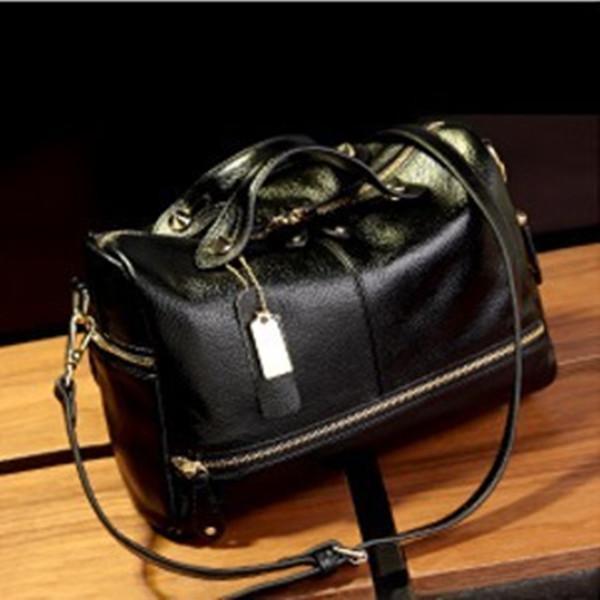 Cowhide PU Leather Handbag Multi Pockets Crossbody Bag