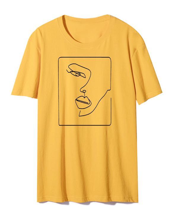 Funny Face Print Casual T-shirt
