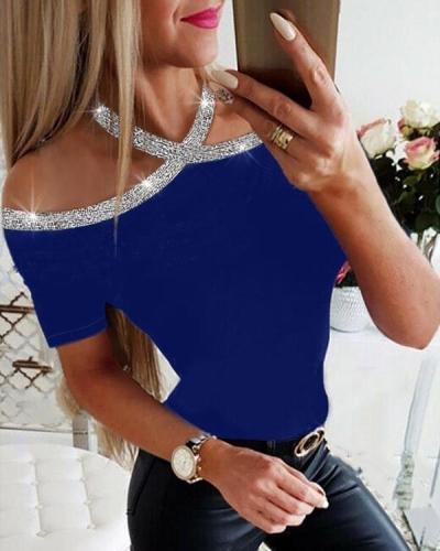 Women's Solid Colored T-shirt Daily Sexy Tops