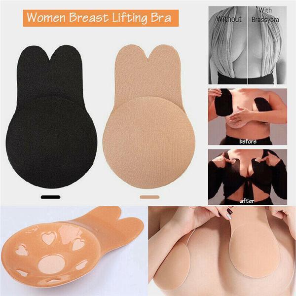 Solid Breast Lifting Adhesive Bra - Black