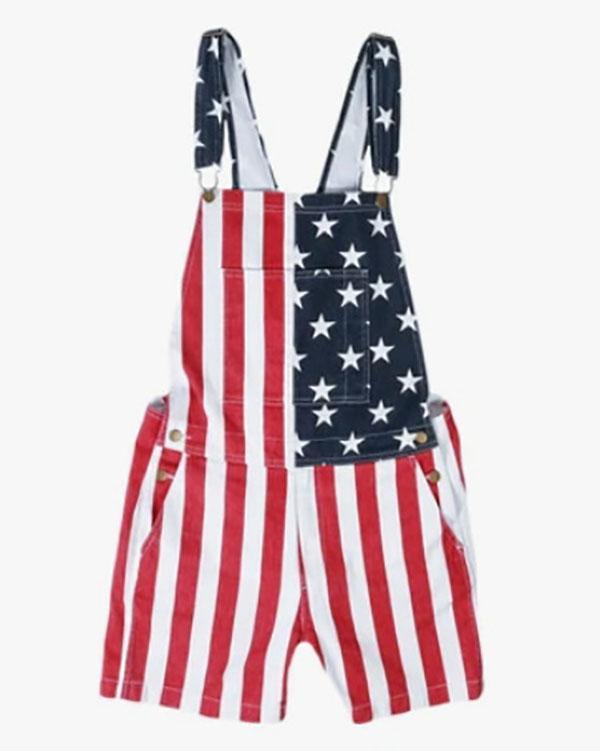 American Independence Day Flag Overalls Couples Jumpsuit