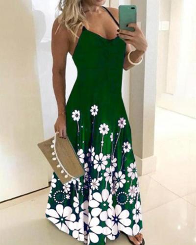 Women's Plus Size Floral Print Maxi long Dress