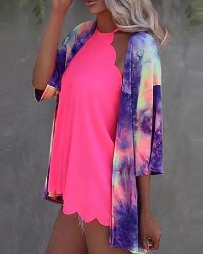 Women Tie Dye Casual Top Fall Summer Outerwear