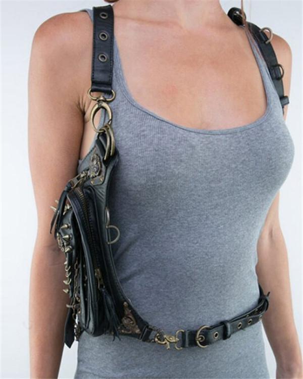 Women's Vintage Multifunctional Punk Shoulder Crossbody Bag