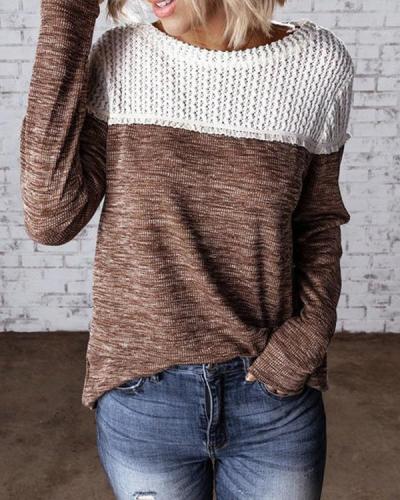 Crew Neck Long Sleeve Casual Sweaters