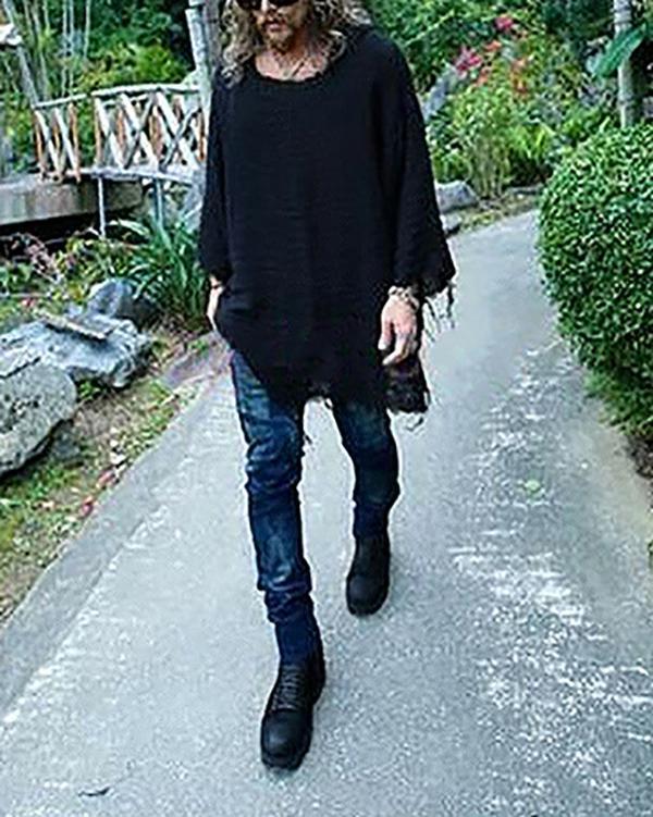 Men's Solid Color Round Neck Knit Tops