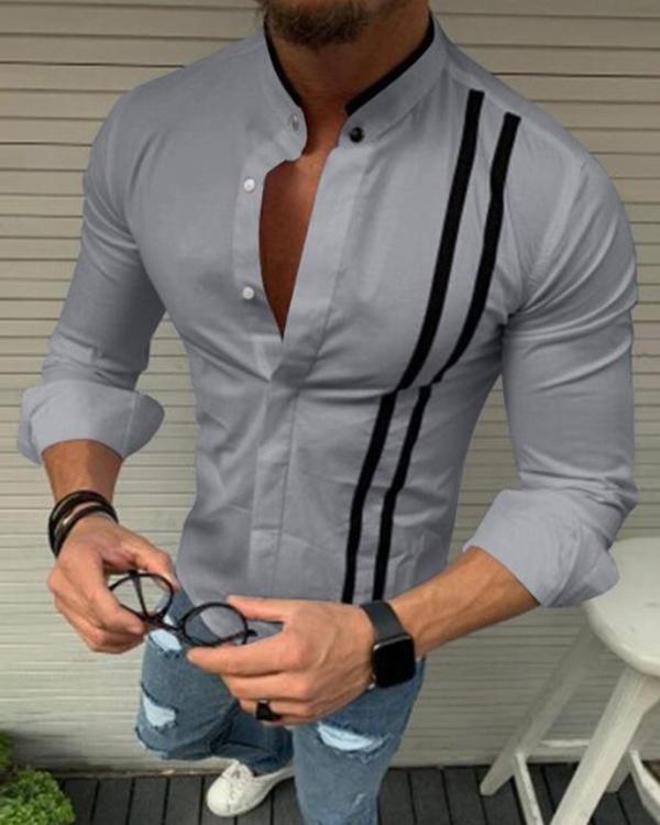 Men's Basic Shirt Long Sleeve Casual Tops