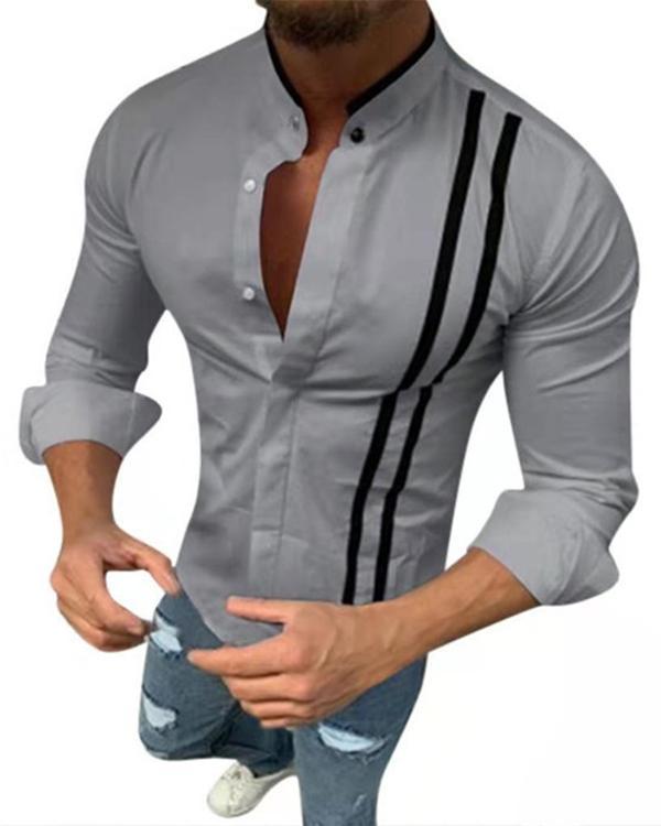 Men's Basic Shirt Long Sleeve Casual Tops